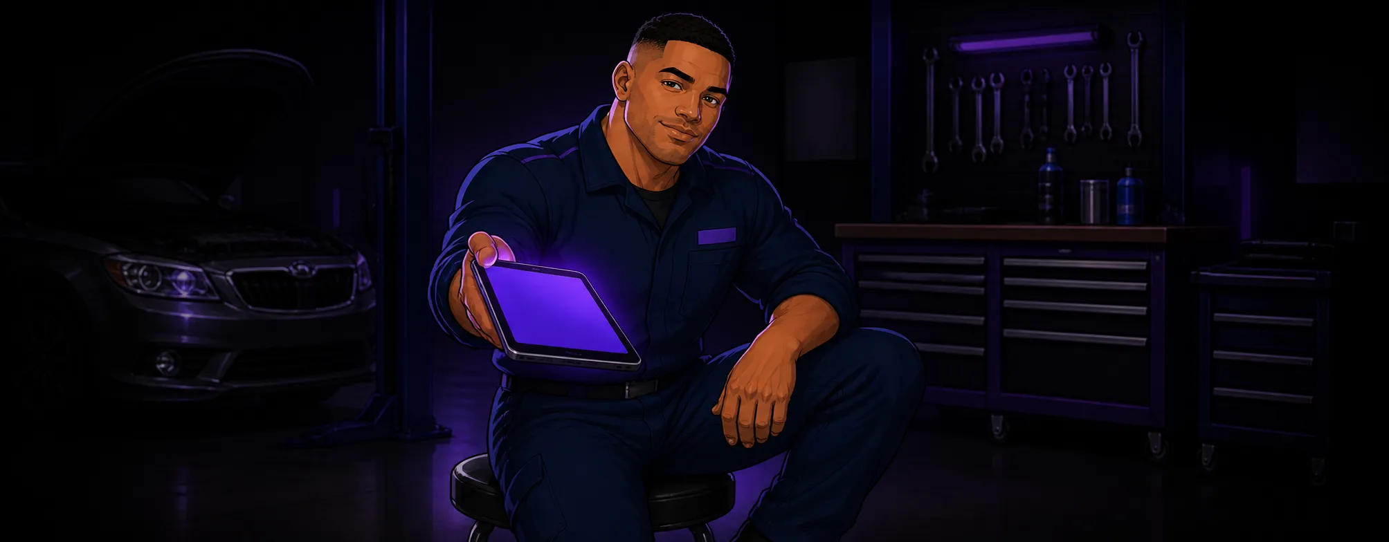 The Tech rolling up sleeves with smartphone